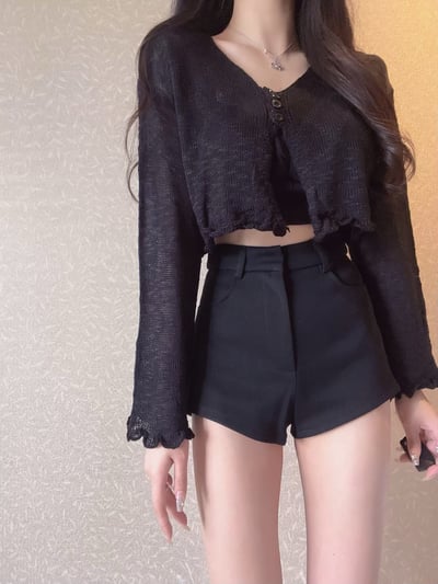 高腰西裝圓弧短褲｜三色5