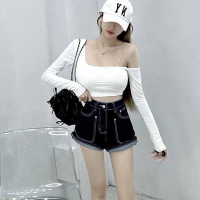 單肩單繩短版長袖｜六色2