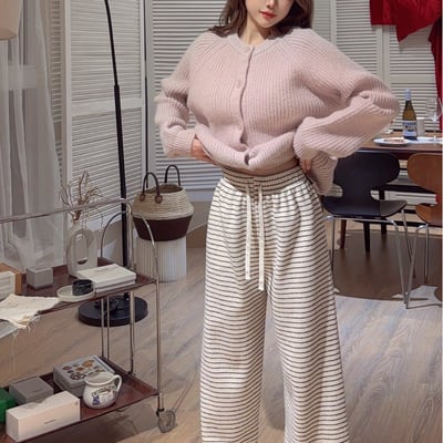 厚磅粗針織排釦毛衣｜三色3