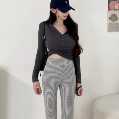 連帽鈕釦罩杯長袖｜五色9