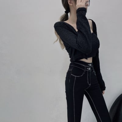 海毛桃心罩杯平口+外罩衫｜二色4