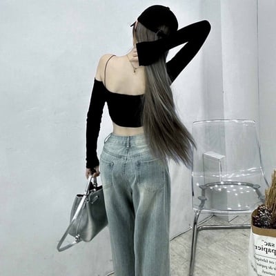 單肩單繩短版長袖｜六色7