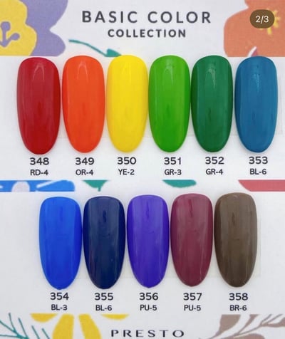 PRESTO｜彩色甲油凝膠（348-358）10g1