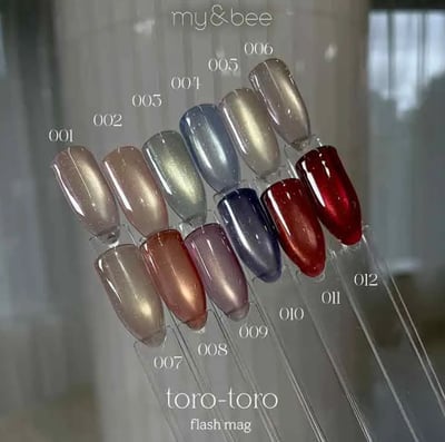 my&bee｜toro-toro碎鑽貓眼甲油膠（TR-001G~TR-012G）1