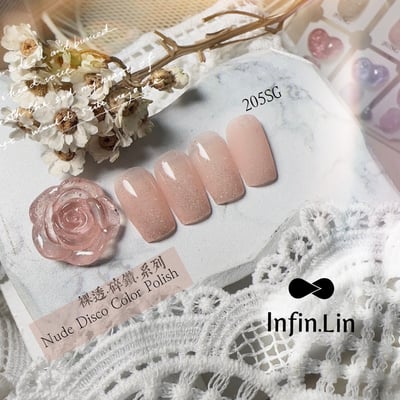 infin.Lin｜彩色甲油膠-裸透碎鑽系列（202-209）5