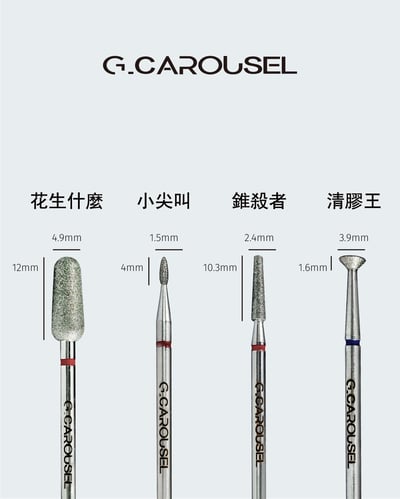 G.凱洛賽兒｜鑽石磨頭（清膠王/錐殺者/花生什麼/小尖叫）2