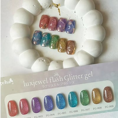 Ageha｜Opti Color 碎鑽甲油膠（FG-001~FG-009）1