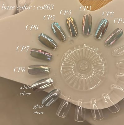 enoi｜鏡面粉cinderella powder（CP1-CP8、gloss clear、white silver）5