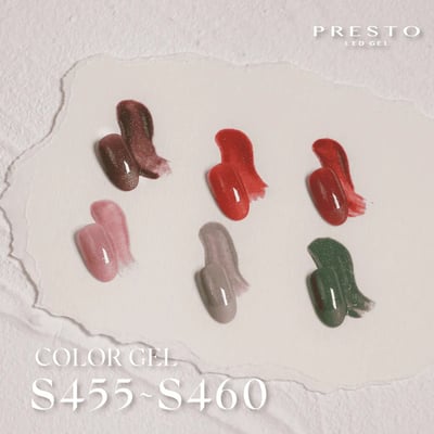 PRESTO｜彩色甲油凝膠（S455-S460）10g2