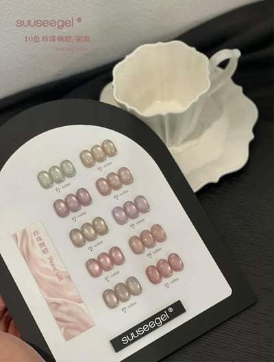 Suuseegel束色｜珍珠綢緞玻璃珠貓眼10色1