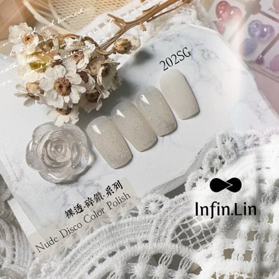 infin.Lin｜彩色甲油膠-裸透碎鑽系列（202-209）2