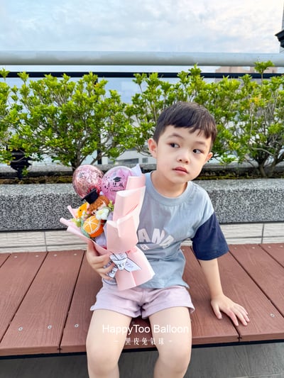 《可客製專屬名字》畢業手作針織花氣球-花束款6