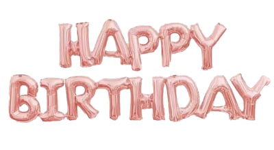 10吋 玫瑰金連體生日快樂字母1