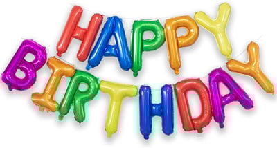 16吋 七彩生日快樂字母氣球1