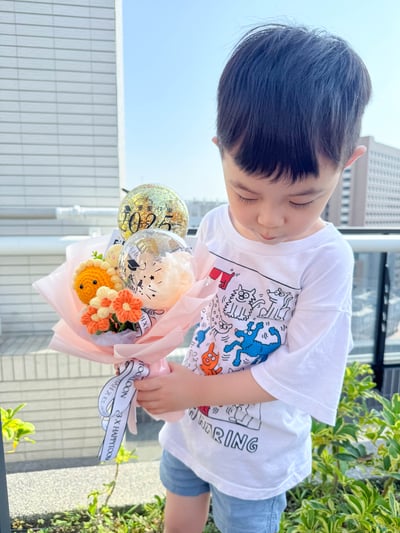 《可客製專屬名字》畢業手作針織花氣球 - 花束造型2