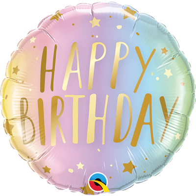 18吋 粉彩星星生日快樂1