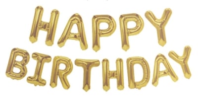16吋 金色生日快樂字母氣球1