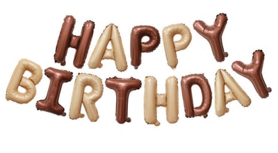 16吋 巧克力焦糖生日快樂字母1
