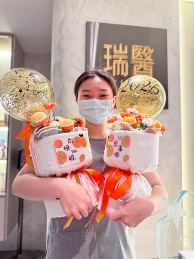 《可客製專屬名字》畢業手作針織花氣球 - 橙意滿滿祝賀花束5