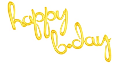 16吋 金色小寫連體happy.b-day字母氣球1