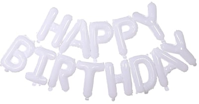 16吋 白色生日快樂字母氣球1