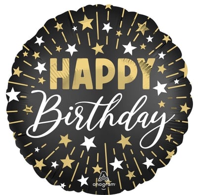18吋 閃耀黑金生日祝福1