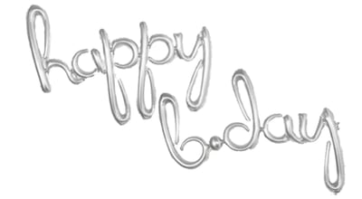 16吋 銀色小寫連體happy.b-day字母氣球1