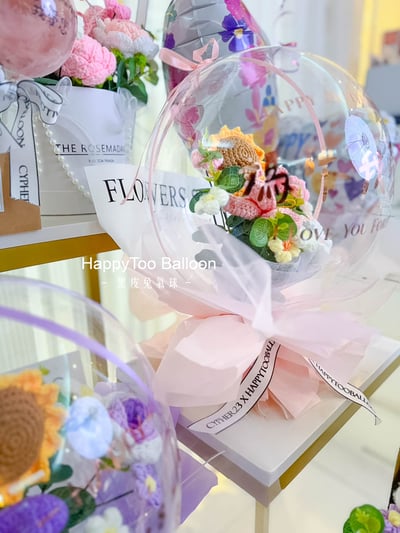 母親節手作針織花氣球禮盒《手提盒款&水晶球款》11