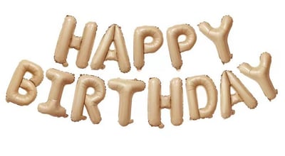 16吋 焦糖生日快樂字母氣球1