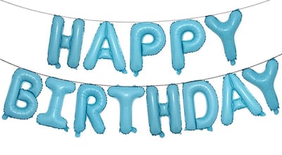 16吋 寶貝藍生日快樂字母氣球1