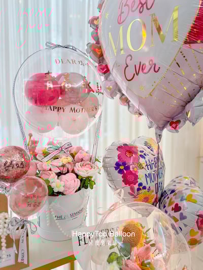 母親節手作針織花氣球禮盒《熱球球造型款》4