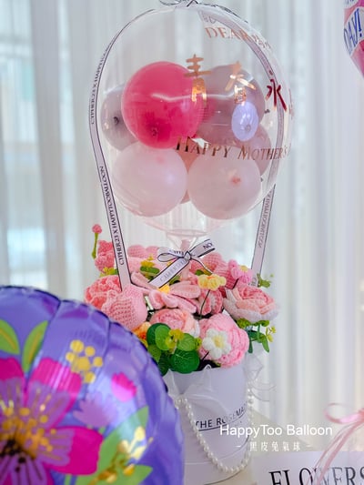 母親節手作針織花氣球禮盒《手提盒款&水晶球款》16