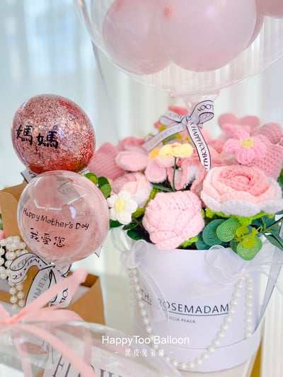 母親節手作針織花氣球禮盒《手提盒款&水晶球款》14