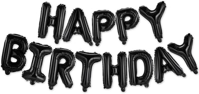 16吋 黑色生日快樂字母氣球1