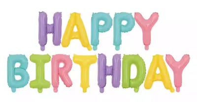 16吋 糖果七彩生日快樂字母氣球1