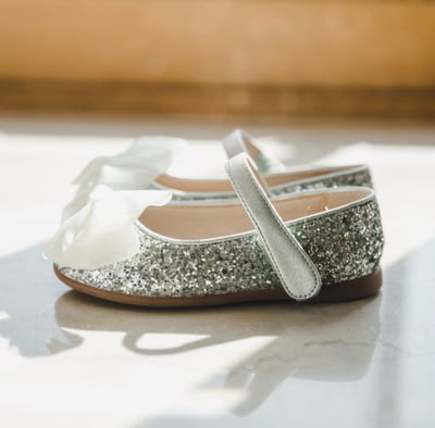 BellaVara閃亮夢幻蝴蝶結公主鞋-氣質銀1