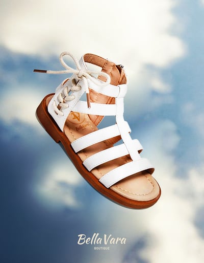 BellaVara春夏季新款百搭羅馬公主涼鞋-白4