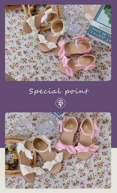 BellaVara 時尚扭轉蝴蝶結公主涼鞋-氣質白3