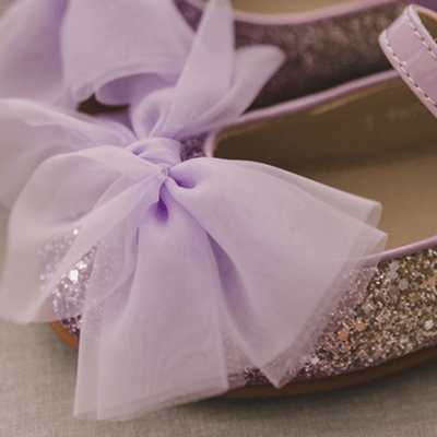 BellaVara閃耀雪紡蝴蝶結公主鞋-粉3