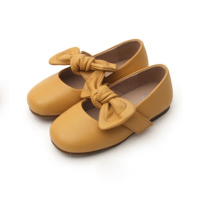 BellaVara春夏款馬卡龍小清新蝴蝶結鞋履-焦糖1