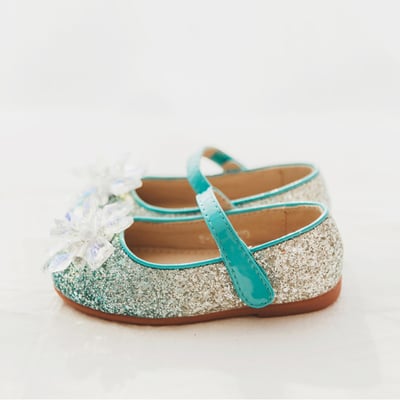 BellaVara 時尚夢幻公主水晶鞋-冰雪綠1