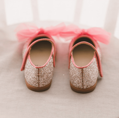 BellaVara閃耀雪紡蝴蝶結公主鞋-粉4