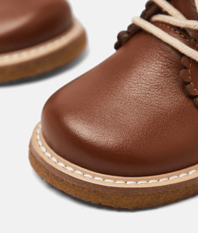 BellaVara全真皮軟底英倫風拉鍊短靴-深棕4