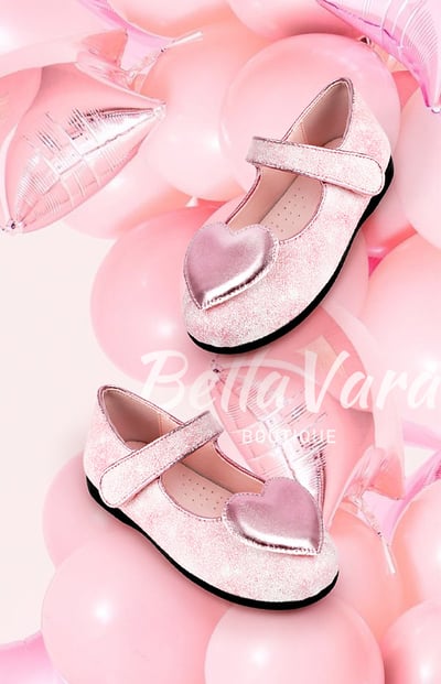 BellaVara 璀璨之心絢麗公主鞋-粉3