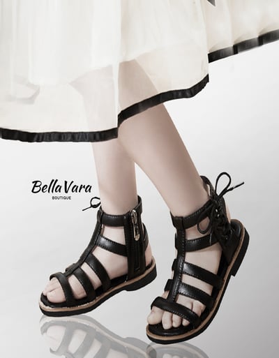BellaVara春夏季新款百搭羅馬公主涼鞋-黑4