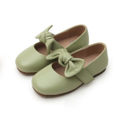 BellaVara春夏款馬卡龍小清新蝴蝶結鞋履-青翠綠1