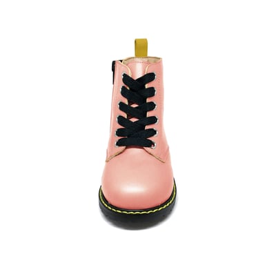 BellaVara 輕量化兒童六孔復古靴-粉3