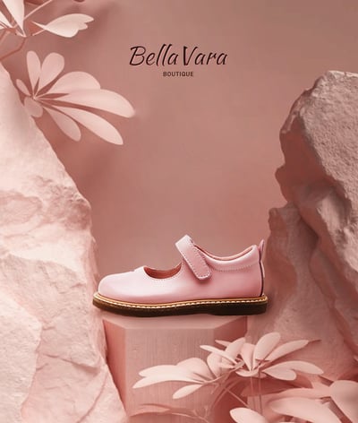 BellaVara英倫風全真皮款愛心簡約公主皮鞋-櫻花粉3