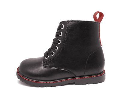 BellaVara 輕量化兒童六孔復古靴-黑2