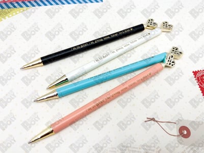 愛心桿金屬自動筆(4入)1